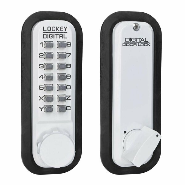 Lockey Usa Lockey Mechanical Keyless Deadbolt with Single Combination White Finish 2210WH